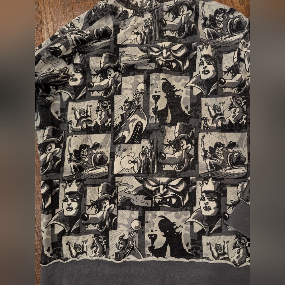 Disney Parks Women's Disney Villains Full Zip Hoodie in gray Sz L - Picture 7 of 10